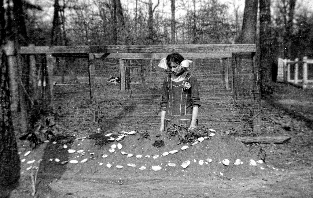 girl at grave