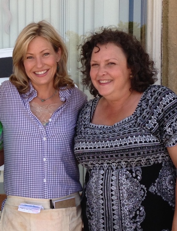 with fellow Arkansas actor/producer Joey Lauren Adams on the set of Valley Inn