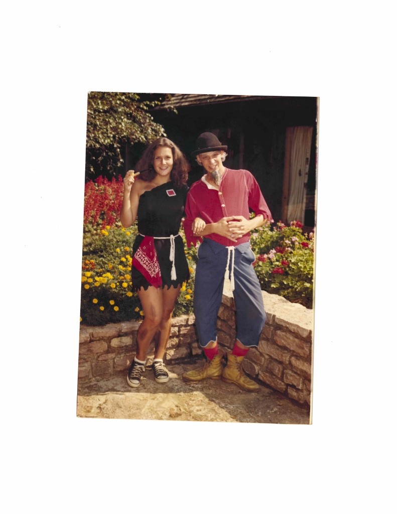 Natalie as &ldquo;Moonbeam McSwine&rdquo; posing next to Pappy Yoakum, circa 1981