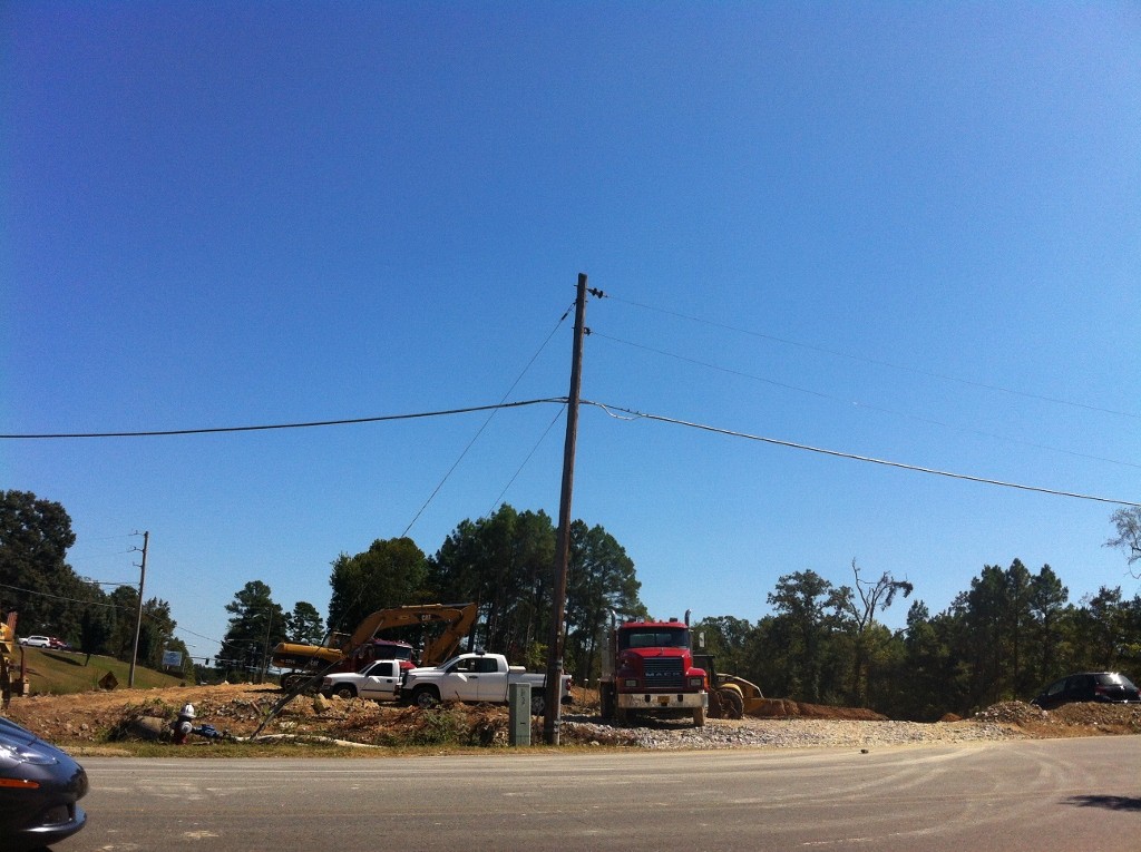 This used to be a hill with tall trees.