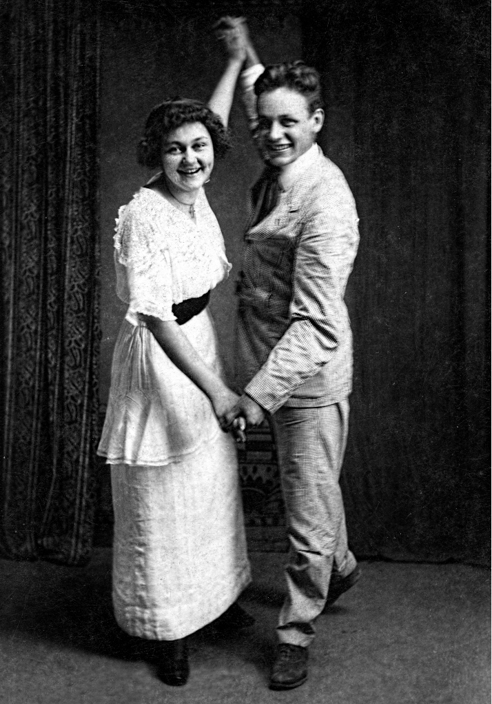 who are these young, laughing dancers, fresh as springtime yet from another era?
